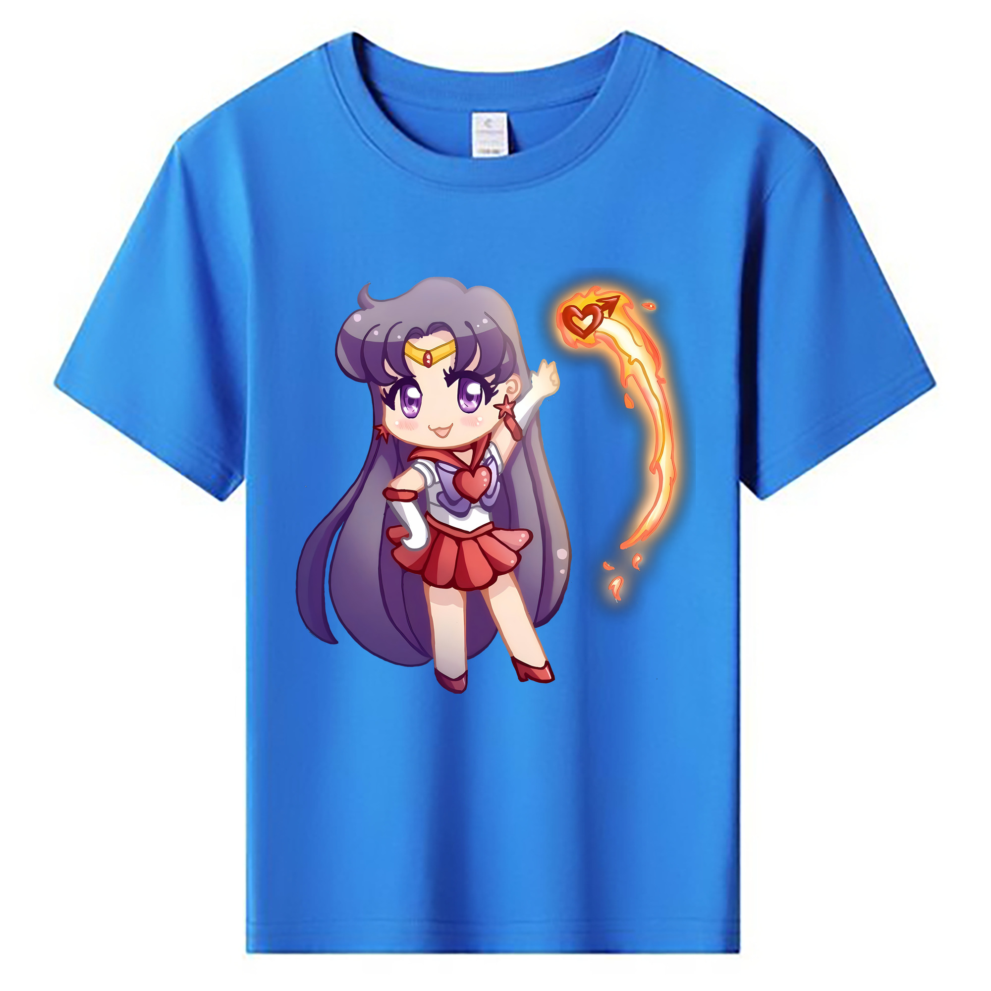 （画像用） 美少女戦士セーラームーン 火野レイ ひの レイ Sailor Moon Hino Rei （セーラーマーズ,Sailor Mars） 綿100％キッズTシャツ（フロントプリント）